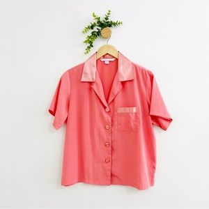 Victoria’s Secret Satin Button Down Collared Sleepwear Pajama Top